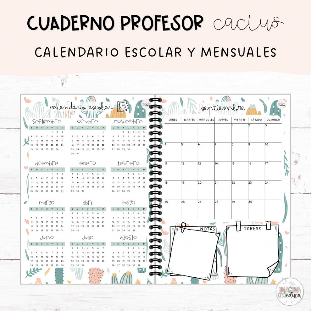 Cuaderno del profesor cactus Imagina, crea,