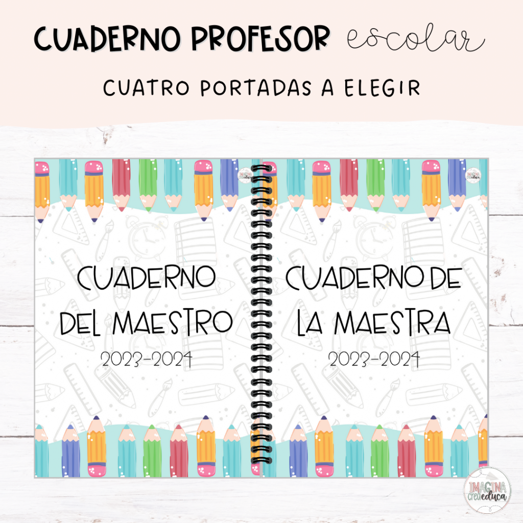 Cuaderno del profesor escolar Imagina, crea,