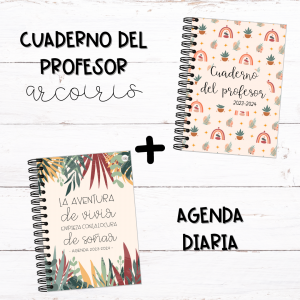 Cuaderno profesor arcoiris + agenda diaria