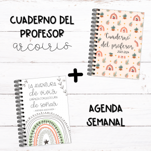 Cuaderno profesor arcoiris + agenda semanal