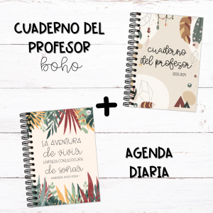 Cuaderno profesor boho + agenda diaria