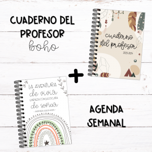 Cuaderno profesor boho + agenda semanal