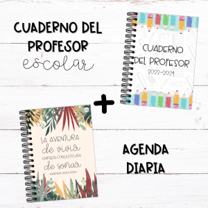 Cuaderno profesor escolar + agenda diaria