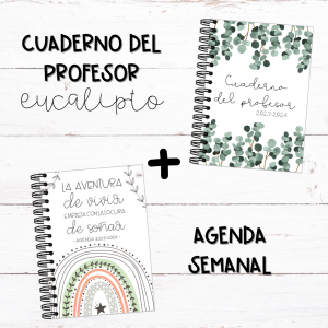 Cuaderno profesor eucalipto + agenda semanal