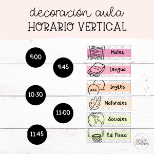 Horario vertical pastel